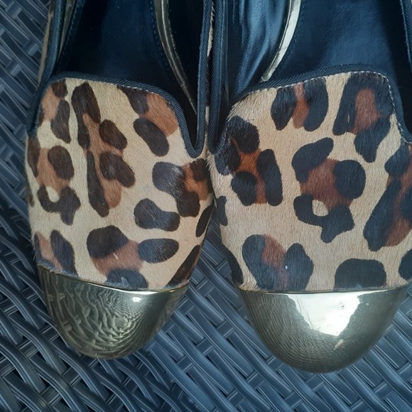 Metallic toe Leopard print Jessica Simpson flats Size 10 - Picture 4 of 10